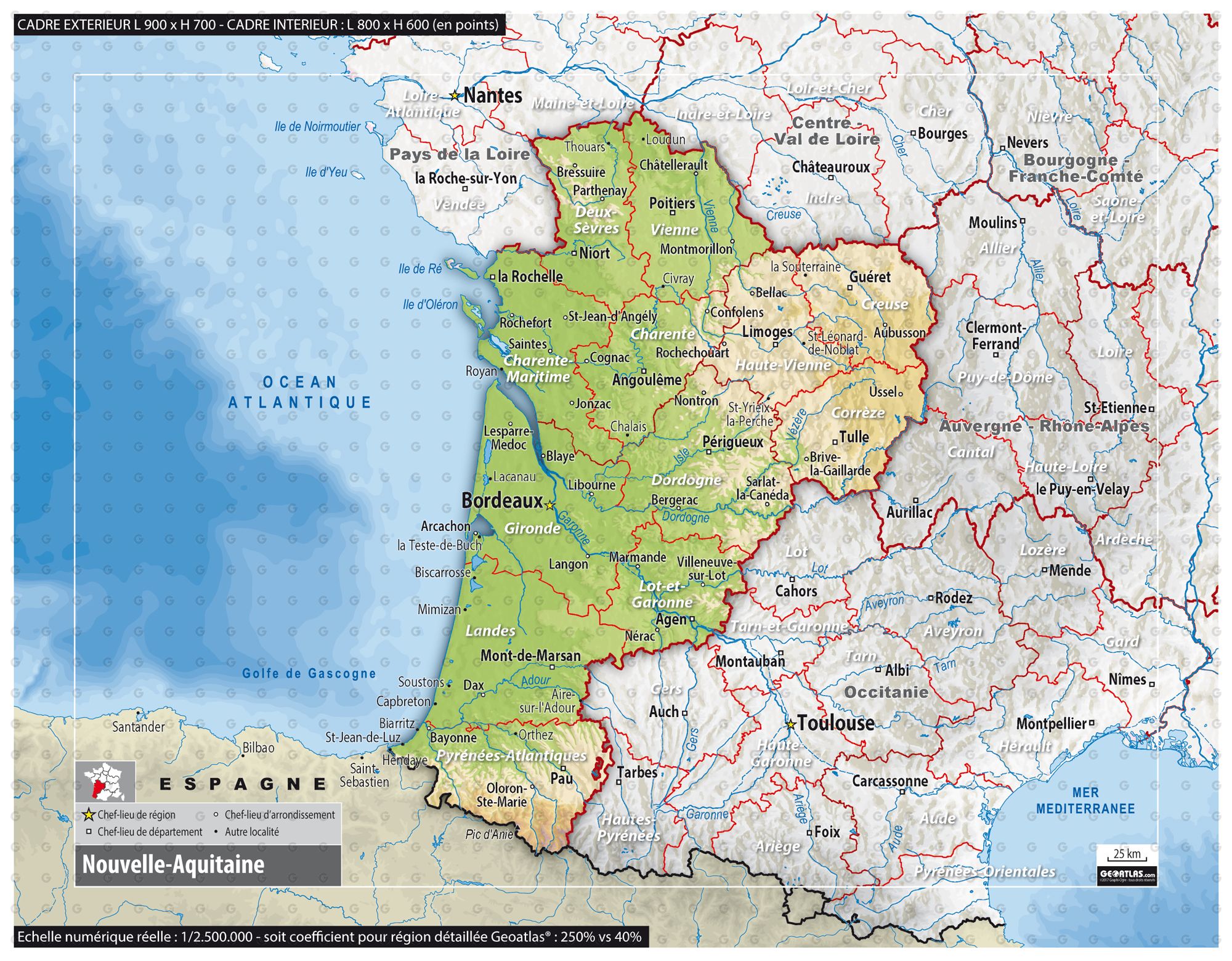 Nouvelle Aquitaine Map Maps South West France Maps FDJY