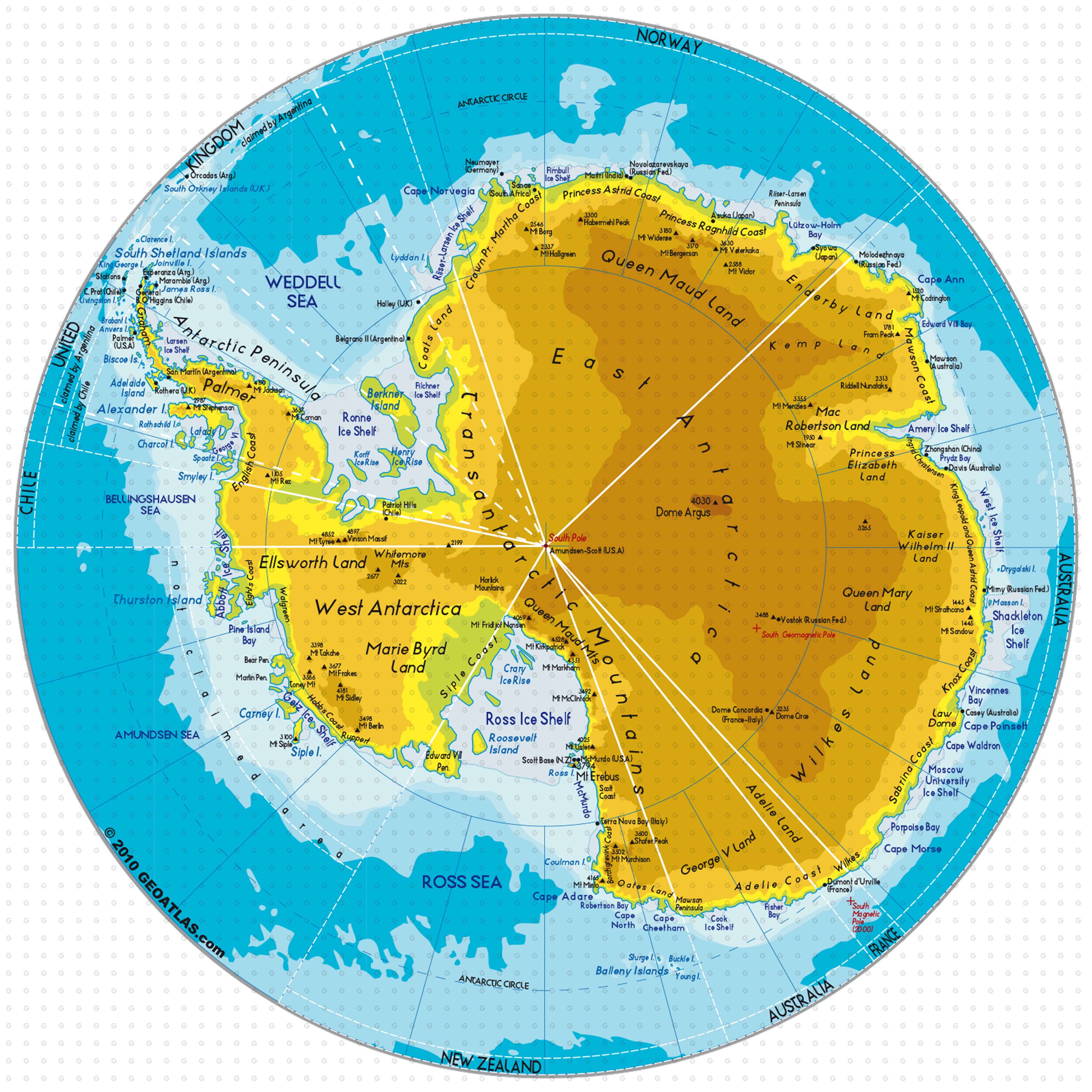 Местоположение антарктиды. Карта Антарктиды географическая. Географическая карта материка Антарктиды. Карта Антарктиды физическая карта.
