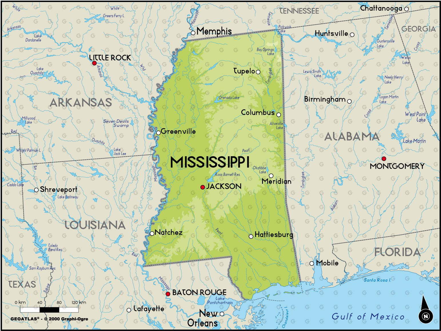 Map Of United States Showing Mississippi - Us Etat Us Mississippi Simple 
