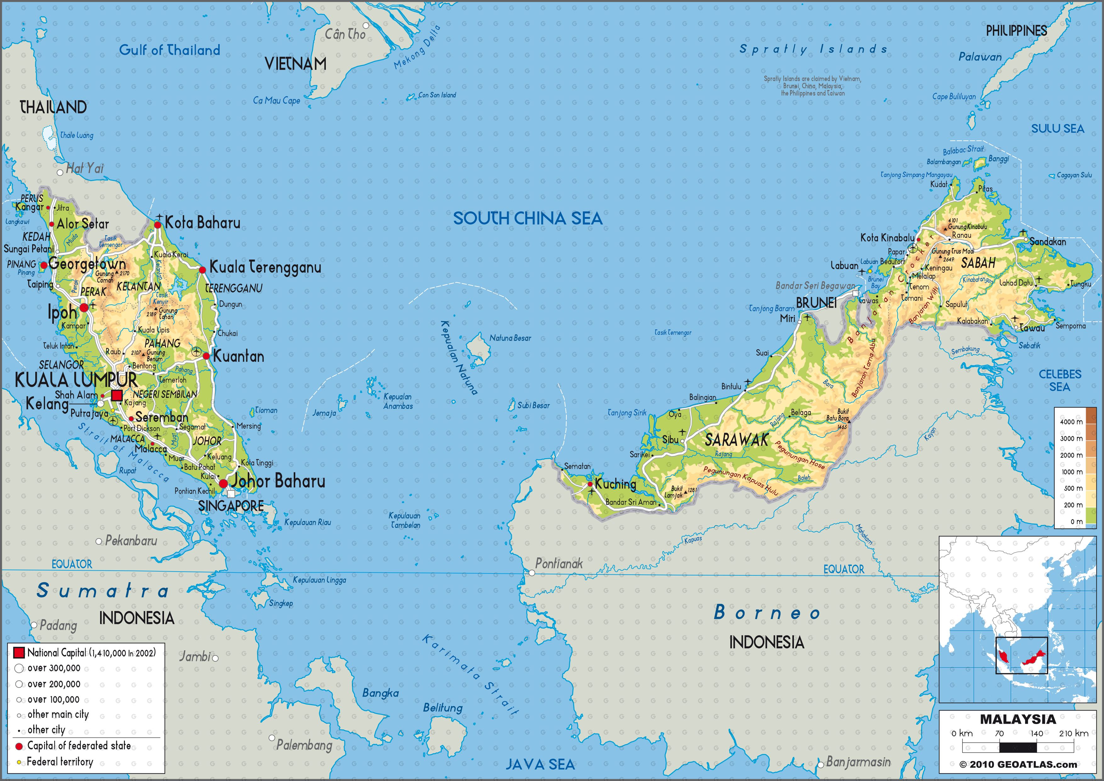 Малайзия регион. Малайзия политическая карта. Малайзия Полит карта. Куала-Лумпур Малайзия на карте.